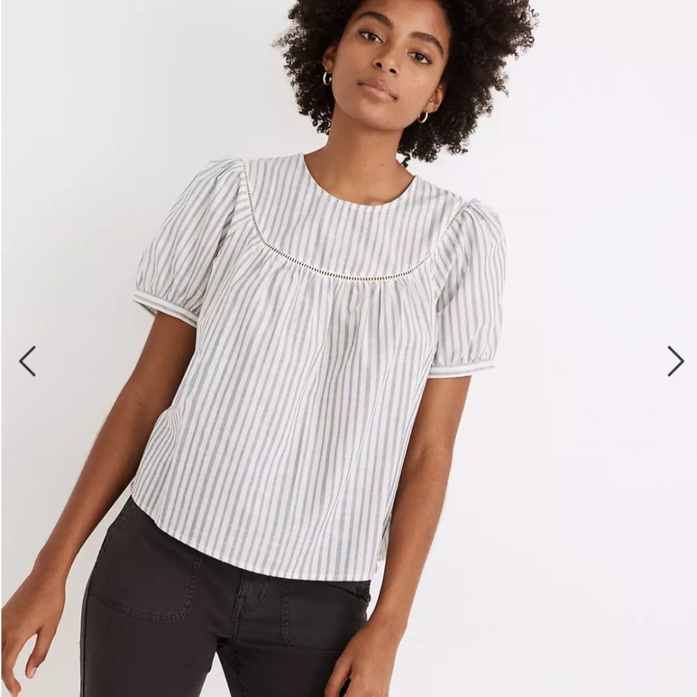 Yoked Puff-Sleeve Top